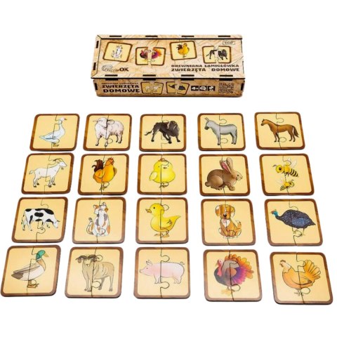 Drewniana Łamigłówka Zwierzęta Domowe Łączenie Połówek Zestaw Puzzle Drewniana Łamigłówka Zwierzęta Domowe Łączenie Połówek Zestaw Puzzle