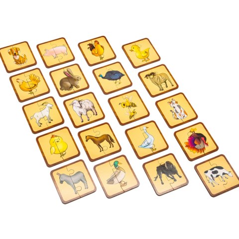 Drewniana Łamigłówka Zwierzęta Domowe Łączenie Połówek Zestaw Puzzle Drewniana Łamigłówka Zwierzęta Domowe Łączenie Połówek Zestaw Puzzle