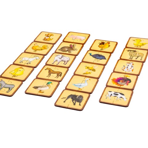 Drewniana Łamigłówka Zwierzęta Domowe Łączenie Połówek Zestaw Puzzle Drewniana Łamigłówka Zwierzęta Domowe Łączenie Połówek Zestaw Puzzle