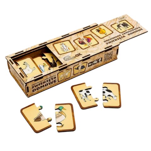 Drewniana Łamigłówka Zwierzęta Domowe Łączenie Połówek Zestaw Puzzle Drewniana Łamigłówka Zwierzęta Domowe Łączenie Połówek Zestaw Puzzle