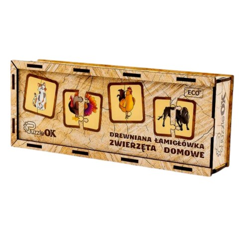 Drewniana Łamigłówka Zwierzęta Domowe Łączenie Połówek Zestaw Puzzle Drewniana Łamigłówka Zwierzęta Domowe Łączenie Połówek Zestaw Puzzle