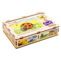 Drewniane Puzzle 4w1 Owady Układanka Zestaw Zwierzątka Biedronka Ślimak