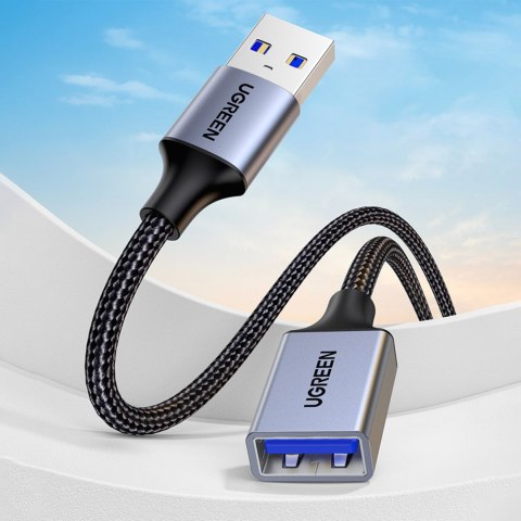 Przedłużacz kabla przewodu USB 3.0 5m w oplocie czarny Przedłużacz kabla przewodu USB 3.0 5m w oplocie czarny