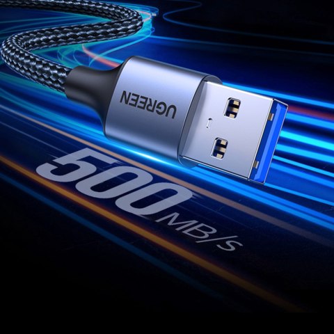 Przedłużacz kabla przewodu USB 3.0 5m w oplocie czarny Przedłużacz kabla przewodu USB 3.0 5m w oplocie czarny