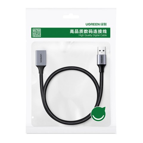 Przedłużacz kabla przewodu USB 3.0 5m w oplocie czarny Przedłużacz kabla przewodu USB 3.0 5m w oplocie czarny