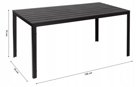 Stół ogrodowy cateringowy 156 x 78cm Czarny Stół ogrodowy cateringowy 156 x 78cm Czarny