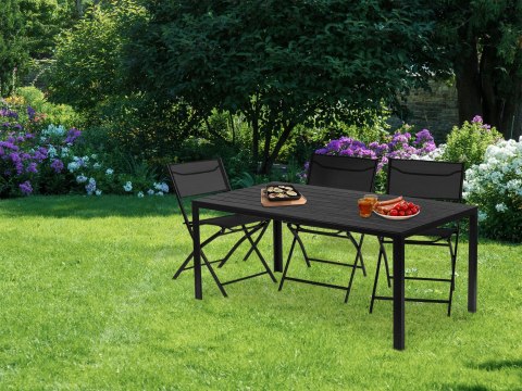Stół ogrodowy cateringowy 156 x 78cm Czarny Stół ogrodowy cateringowy 156 x 78cm Czarny