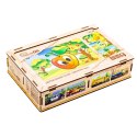 Drewniane Puzzle 4w1 Owoce Układanka Zestaw Ananas Gruszka Cytryna Jabłko