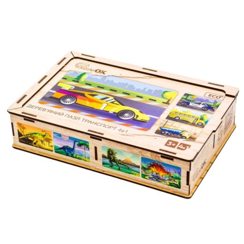Drewniane Puzzle 4w1 Pojazdy Układanka Zestaw Środki Transportu Samochody Drewniane Puzzle 4w1 Pojazdy Układanka Zestaw Środki Transportu Samochody