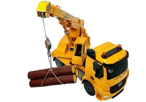 Dźwig Mercedes-Benz Arocs Zdalnie Sterowany Pilot 2.4G z Drewnem Dźwig Mercedes-Benz Arocs Zdalnie Sterowany Pilot 2.4G z Drewnem
