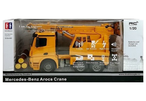 Dźwig Mercedes-Benz Arocs Zdalnie Sterowany Pilot 2.4G z Drewnem Dźwig Mercedes-Benz Arocs Zdalnie Sterowany Pilot 2.4G z Drewnem