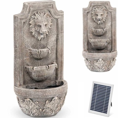 Fontanna ogrodowa przyścienna solarna z oświetleniem LED 3 poziomy głowa lwa 3 W Fontanna ogrodowa przyścienna solarna z oświetleniem LED 3 poziomy głowa lwa 3 W