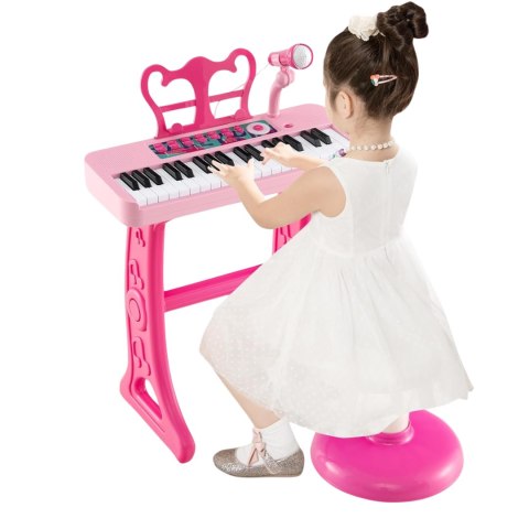 Elektroniczne Klawisze Pianino Fortepian Keyboard Mikrofon Krzesełko Elektroniczne Klawisze Pianino Fortepian Keyboard Mikrofon Krzesełko