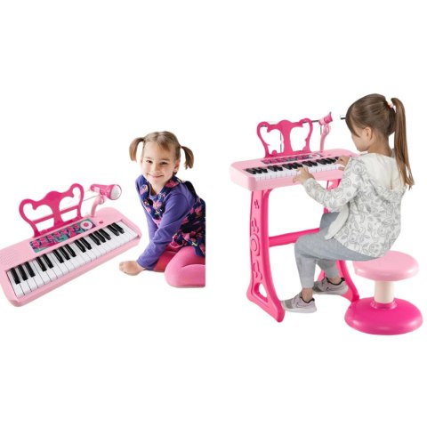 Elektroniczne Klawisze Pianino Fortepian Keyboard Mikrofon Krzesełko Elektroniczne Klawisze Pianino Fortepian Keyboard Mikrofon Krzesełko