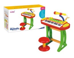 Elektroniczne Organki Klawisze Pianino Keyboard Mikrofon Stołek Melodie