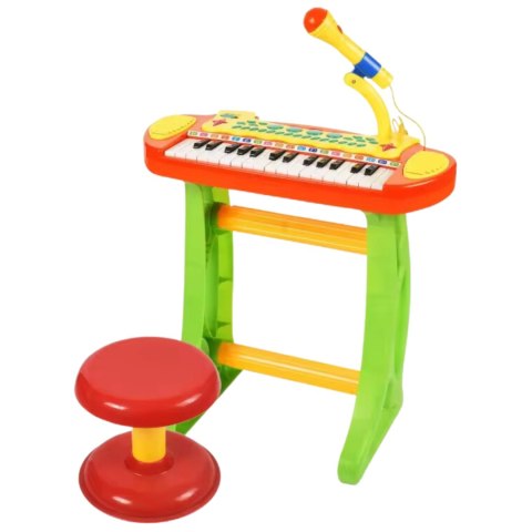 Elektroniczne Organki Klawisze Pianino Keyboard Mikrofon Stołek Melodie Elektroniczne Organki Klawisze Pianino Keyboard Mikrofon Stołek Melodie