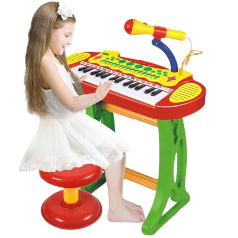 Elektroniczne Organki Klawisze Pianino Keyboard Mikrofon Stołek Melodie Elektroniczne Organki Klawisze Pianino Keyboard Mikrofon Stołek Melodie