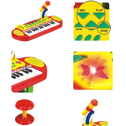 Elektroniczne Organki Klawisze Pianino Keyboard Mikrofon Stołek Melodie Elektroniczne Organki Klawisze Pianino Keyboard Mikrofon Stołek Melodie