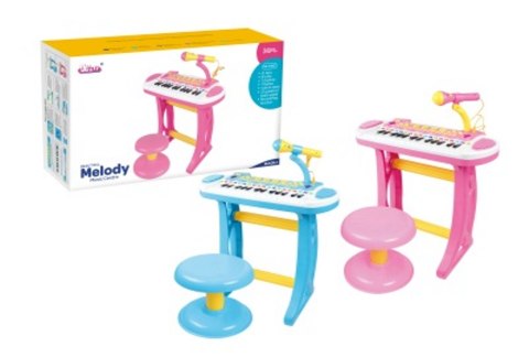 Elektroniczne Organki Pianino Keyboard Mikrofon Stołek Dźwięki I Światełka Elektroniczne Organki Pianino Keyboard Mikrofon Stołek Dźwięki I Światełka
