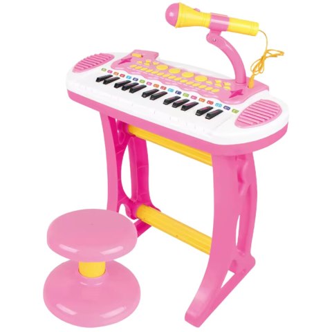 Elektroniczne Organki Pianino Keyboard Mikrofon Stołek Dźwięki I Światełka Elektroniczne Organki Pianino Keyboard Mikrofon Stołek Dźwięki I Światełka