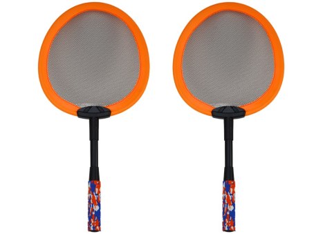 Zestaw 2 Rakietek Do Badmintona Paletki 2 Lotki Badminton Pomarańczowy Zestaw 2 Rakietek Do Badmintona Paletki 2 Lotki Badminton Pomarańczowy