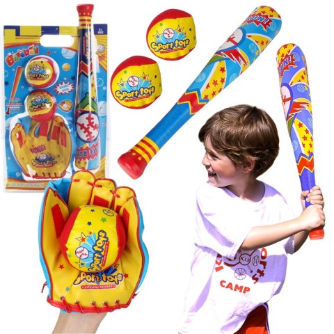 ZESTAW DO GRY W BASEBALL RĘKAWICA DWIE PIŁKI KIJ BASEBALLOWY DLA DZIECI ZESTAW DO GRY W BASEBALL RĘKAWICA DWIE PIŁKI KIJ BASEBALLOWY DLA DZIECI