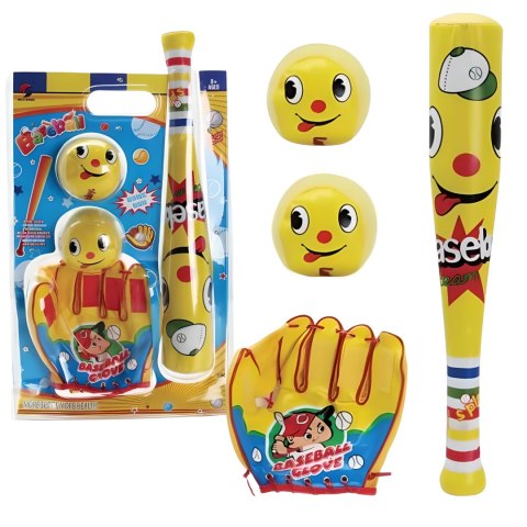 ZESTAW DO GRY W BASEBALL RĘKAWICA DWIE PIŁKI KIJ BASEBALLOWY DLA DZIECI ZESTAW DO GRY W BASEBALL RĘKAWICA DWIE PIŁKI KIJ BASEBALLOWY DLA DZIECI