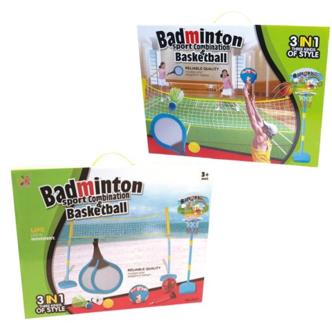 ZESTAW GIER SPORTOWYCH 4W1 TENIS SIATKÓWKA KOSZYKÓWKA BADMINTON ZESTAW GIER SPORTOWYCH 4W1 TENIS SIATKÓWKA KOSZYKÓWKA BADMINTON