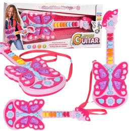GITARA INTERAKTYWNA DLA DZIECI INSTRUMENT MUZYCZNY EFEKTY DŹWIĘKOWE ŚWIATŁO