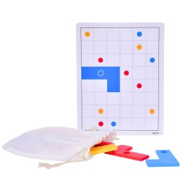 GRA LOGICZNA UKŁADANKA Z KARTAMI KOLOROWE PUZZLE KLOCKI POZIOM 2