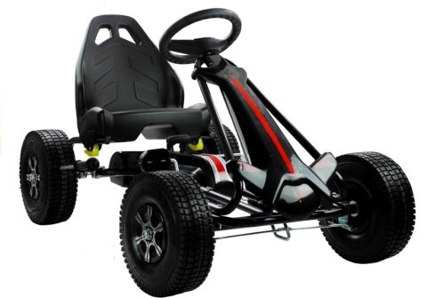 Gokart Czarny Monster Na Pedały Szerokie Pompowane Koła Gokart Czarny Monster Na Pedały Szerokie Pompowane Koła
