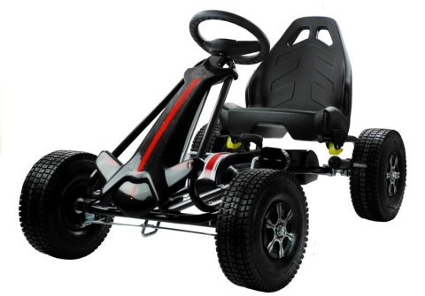 Gokart Czarny Monster Na Pedały Szerokie Pompowane Koła Gokart Czarny Monster Na Pedały Szerokie Pompowane Koła