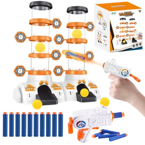 TARCZA STRZELECKA GRA ZRĘCZNOŚCIOWA DWA CYLINDRY PISTOLET PIŁKI STRZAŁKI TARCZA STRZELECKA GRA ZRĘCZNOŚCIOWA DWA CYLINDRY PISTOLET PIŁKI STRZAŁKI
