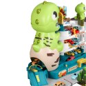 ZESTAW PARKING TRZYPOZIOMOWY SAMOCHODY MATA DINOZAURY WINDA RAMPY