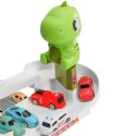 ZESTAW PARKING TRZYPOZIOMOWY SAMOCHODY MATA DINOZAURY WINDA RAMPY