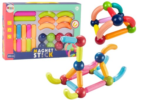Zestaw Klocków Magnetycznych Konstrukcyjne 26El Kolorowe Zestaw Klocków Magnetycznych Konstrukcyjne 26El Kolorowe