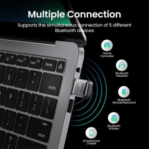Adapter port Bluetooth 5.0 USB pod Windows 7-11 zasięg 20m czarny Adapter port Bluetooth 5.0 USB pod Windows 7-11 zasięg 20m czarny
