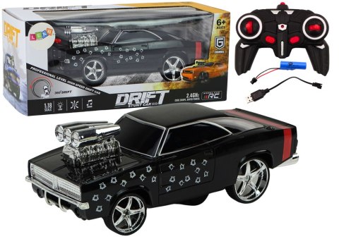 Autko Zdalnie Sterowane 1:18 Drift 360 Światła Dźwięki Czarny Autko Zdalnie Sterowane 1:18 Drift 360 Światła Dźwięki Czarny