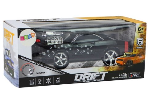 Autko Zdalnie Sterowane 1:18 Drift 360 Światła Dźwięki Czarny Autko Zdalnie Sterowane 1:18 Drift 360 Światła Dźwięki Czarny