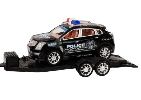 Auto Pickup Policyjne Z Lawetą Naczepą Auto Terenowe Zestaw Policja Auto Pickup Policyjne Z Lawetą Naczepą Auto Terenowe Zestaw Policja