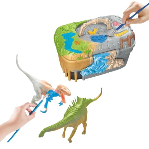 DUŻY ZESTAW DINOZAURÓW DO MALOWANIA W WALIZCE FIGURKI FARBKI MATA DINOZAUR DUŻY ZESTAW DINOZAURÓW DO MALOWANIA W WALIZCE FIGURKI FARBKI MATA DINOZAUR