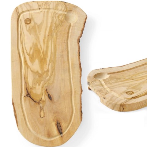 Deska do serwowania z drewna oliwnego z rowkiem 400 x 250 x 18 mm - Hendi 505212 Deska do serwowania z drewna oliwnego z rowkiem 400 x 250 x 18 mm - Hendi 505212
