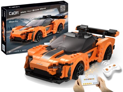 Klocki Konstrukcyjne Auto Sportowe Blaze Car Pomarańczowe R/C 295 Elementów CADA Klocki Konstrukcyjne Auto Sportowe Blaze Car Pomarańczowe R/C 295 Elementów CADA