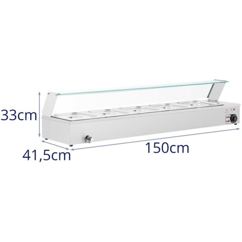 Bemar podgrzewacz do potraw bufet grzewczy z osłoną 5 x GN 1/2 2000 W Bemar podgrzewacz do potraw bufet grzewczy z osłoną 5 x GN 1/2 2000 W