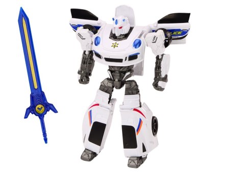 Auto-Robot 2w1 Transformacja Samochód Policyjny Biały Auto-Robot 2w1 Transformacja Samochód Policyjny Biały
