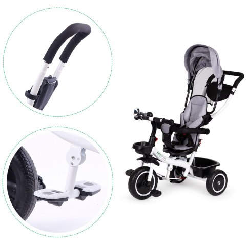Rower trójkołowy wózek obracane siedzisko Szary ECOTOYS Rower trójkołowy wózek obracane siedzisko Szary ECOTOYS