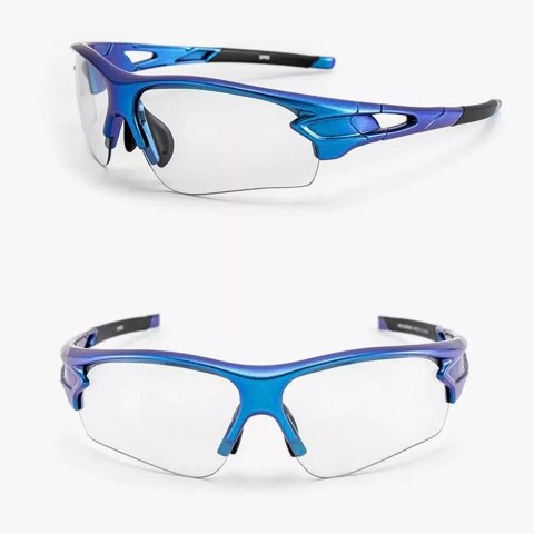 Okulary rowerowe fotochromowe z filtrem UV 400 niebieskie Okulary rowerowe fotochromowe z filtrem UV 400 niebieskie