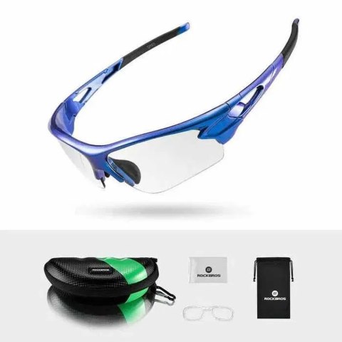 Okulary rowerowe fotochromowe z filtrem UV 400 niebieskie Okulary rowerowe fotochromowe z filtrem UV 400 niebieskie