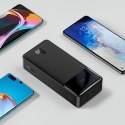 Powerbank 30000mAh 15W Bipow + kabel USB 4w1 microUSB / Lightning / 2x USB-C 1.2m czarny