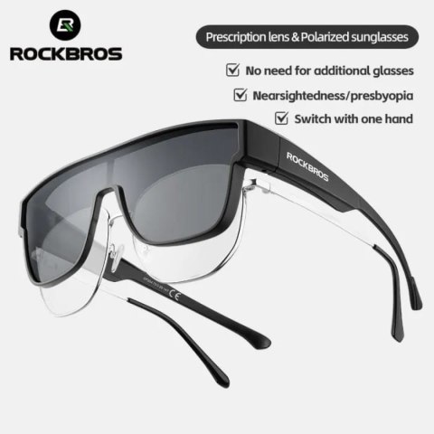 Okulary rowerowe z polaryzacją ramką i filtrem UV 400 szare Okulary rowerowe z polaryzacją ramką i filtrem UV 400 szare